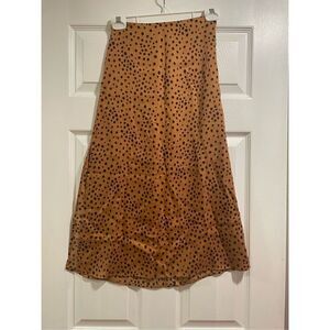 Marine Layer Womens Brown Black Cheetah Print Double Side Slit Midi Skirt Size 0